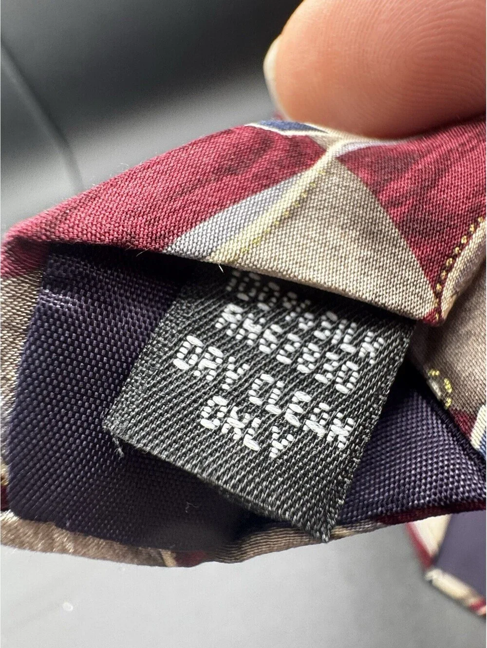 Vintage Cocktail Collection Silk Tie Burgundy Abstract Retro 58” x 3.75” M.A.D.D